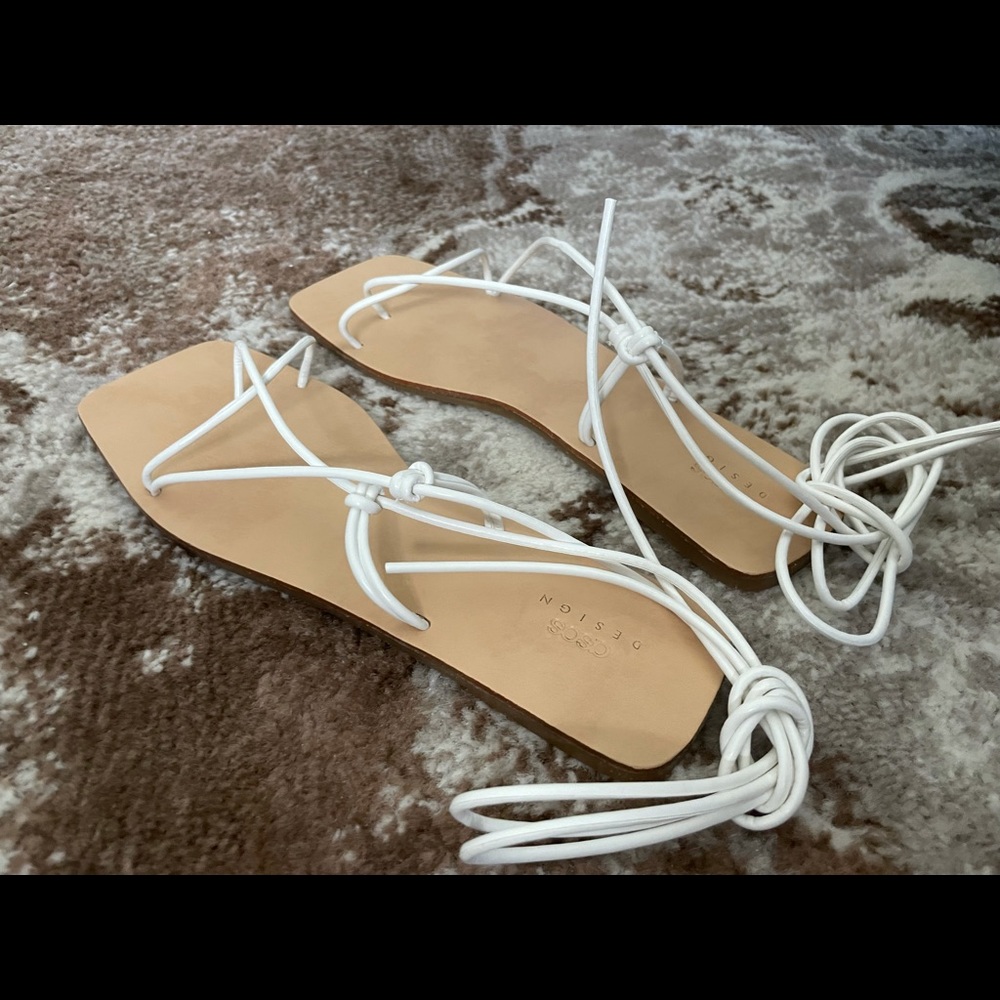 Brand new white strappy sandals